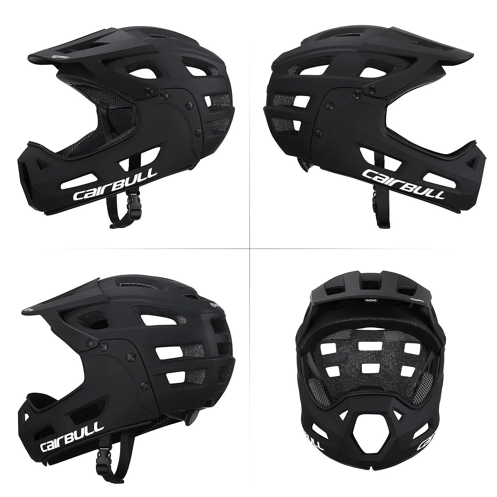 CAIRBULL Full Face Bike Helmet Adult Cycling Helmet with Detachable Chin Guard and Visor for Mountain Biking