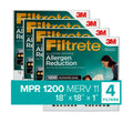 Filtrete by 3M 18x18x1, MERV 11, Allergen Reduction HVAC Furnace Air Filter, 1200 MPR, 4 Filters