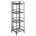 Pemberly Row Transitional Metal 4 Tier Folding Sizehelf Unit in Black