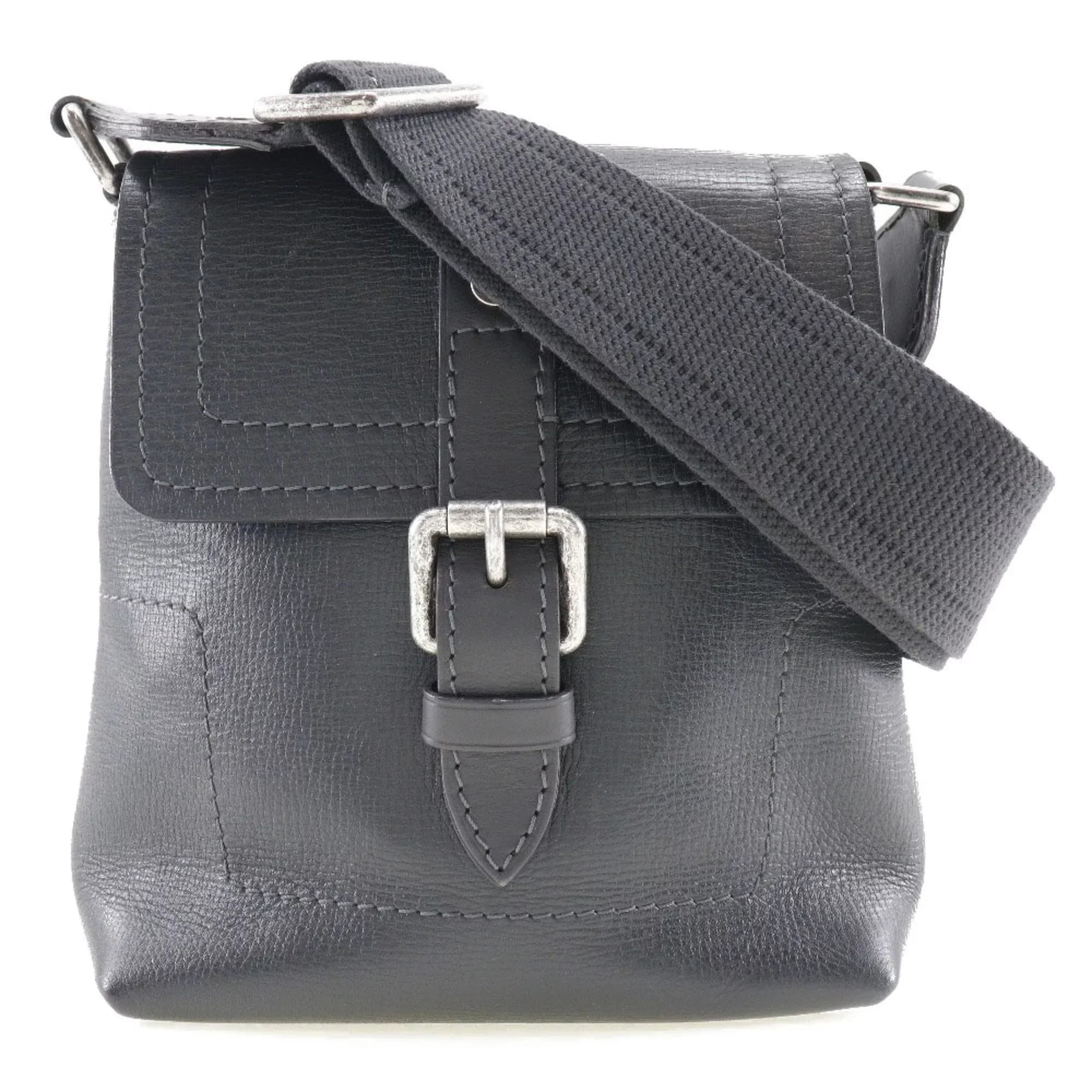 Pre-Owned LOUISize VUITTON Louis Vuitton Yuma Sizehoulder Bag Utah M97024 Leather Basalt Black RI3059 Men's (Good)