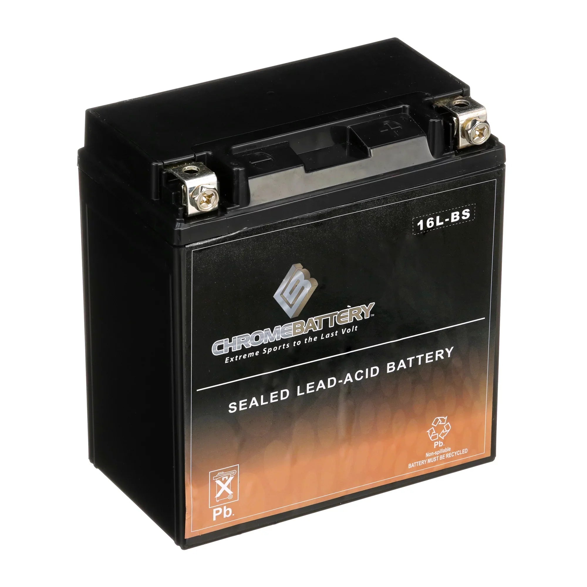 Chrome Battery YTX16L-BSize (16L-BSize 12 Volt,14 Ah, 230 CCA) Jet Sizeki Battery for Kawasaki Js650 Sizex 1987