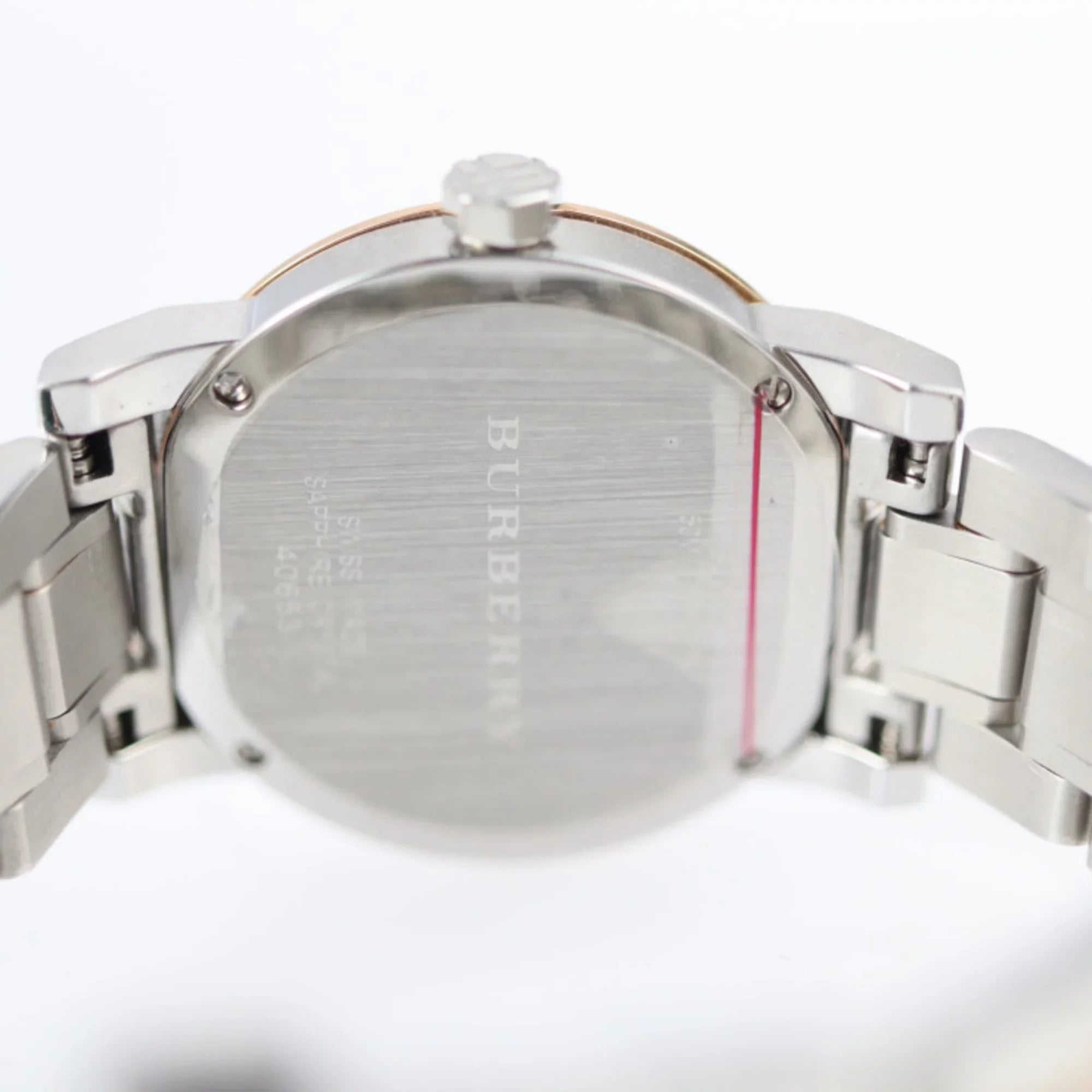Pre-Owned BURBERRY Burberry THE CITY watch BU9105 stainless steel silver rose gold quartz (Good)