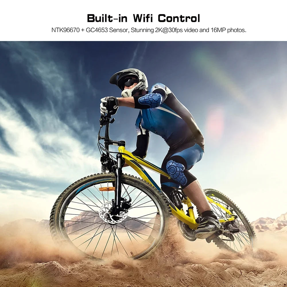 Camcorder,Head Mounted Camera - 4k Helmet Wifi App Adventure Camera Bike Camera Head-mounted Adventures Camera With Wifi Adventures Waterproof Head