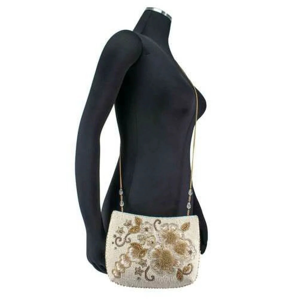Mary Frances Radiance Crossbody Bridal Clutch Beaded Ivory Bride Handbag Bag NEW