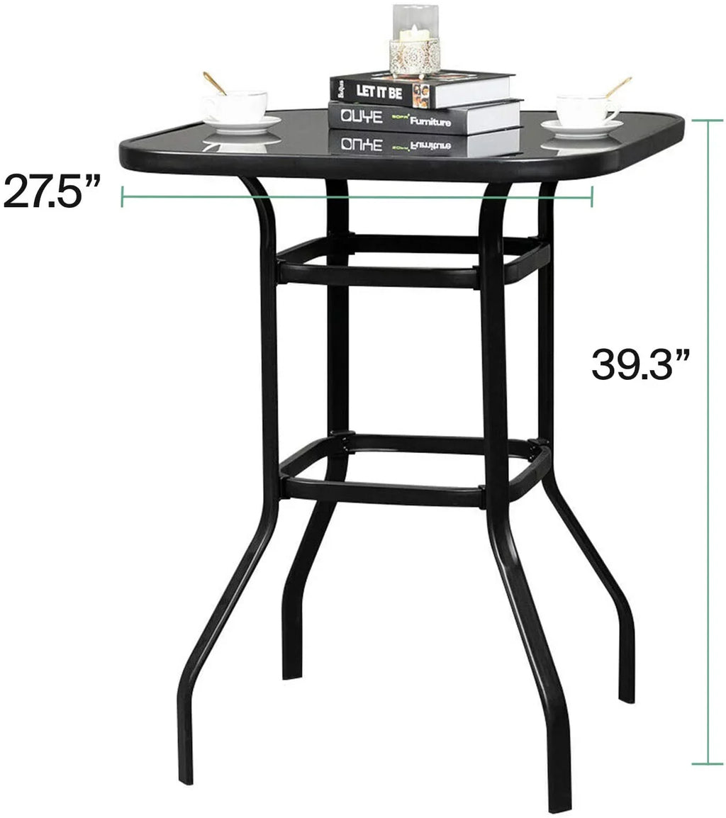 Lilac Durable & Sizeolid Glass Bar Table For Deck Or Porch