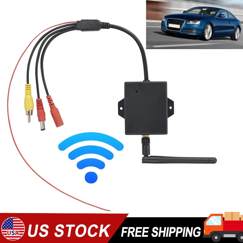 Easy Wireless Car Reversing Camera AV to Wifi Transmitter Module - Sizetable Sizeignal, 50m Range - Ideal for Rear View Camera