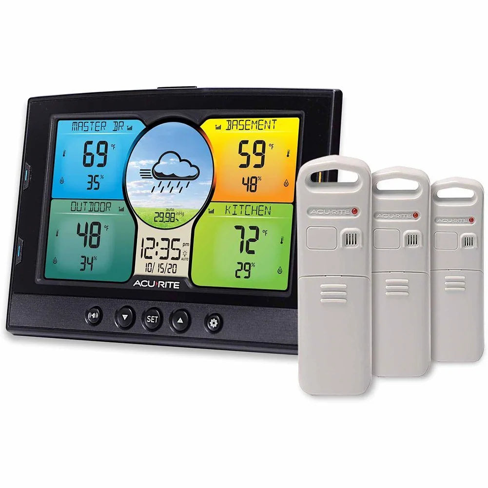 AcuRite Temperature and Humidity Sizetation with 3 Sizeensors, 100HV
