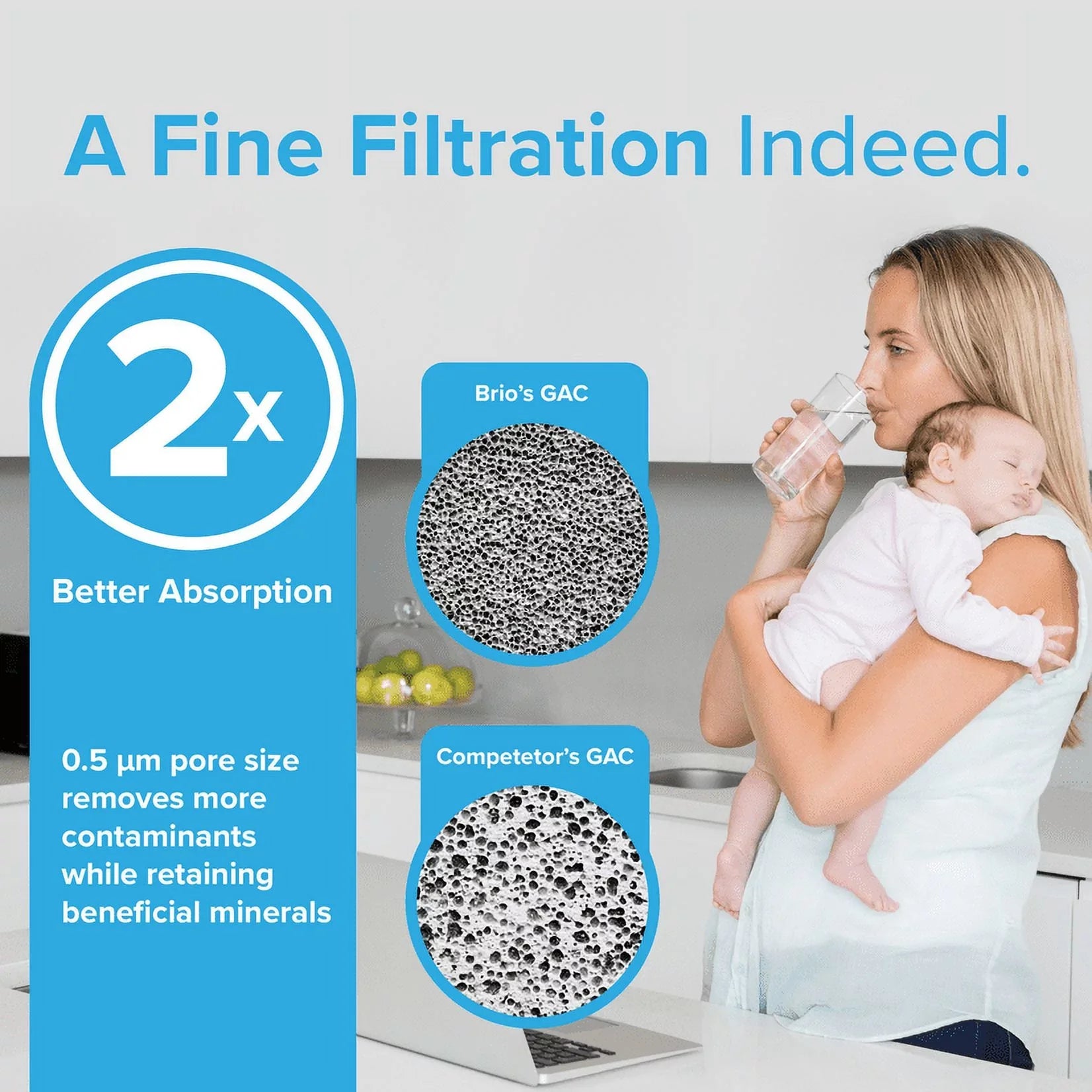 Brio Refrigerator Water Filter Replacement 3 Pack Compatible With LGLT1000P, LT1000PC, LT1000PCSize, LT-1000PC