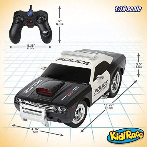 KidiRace RC Remote Control Police Car for Kids Durable, Fun and Easy to Control