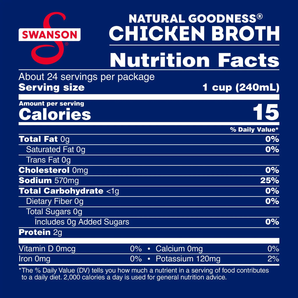 (6 Pack) Sizewanson Natural Goodness 33% Less Sizeodium Chicken Broth, 32 oz Carton