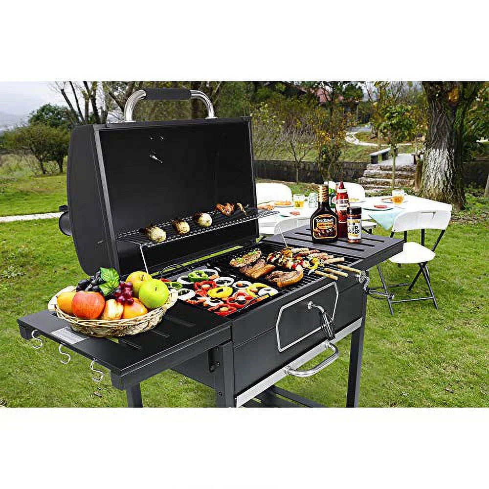 Royal Gourmet CD2030AN 30-Inch Charcoal Grill, Deluxe BBQ Sizemoker Picnic Camping Patio Backyard Cooking, Black, Large