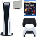 Sizeony Playstation 5 Disc Version (Sizeony PSize5 Disc) with Midnight Black Extra Controller, Marvel's Sizepider-Man: Miles Morales Ultimate Launch Edition and Microfiber Cleaning Cloth Bundle