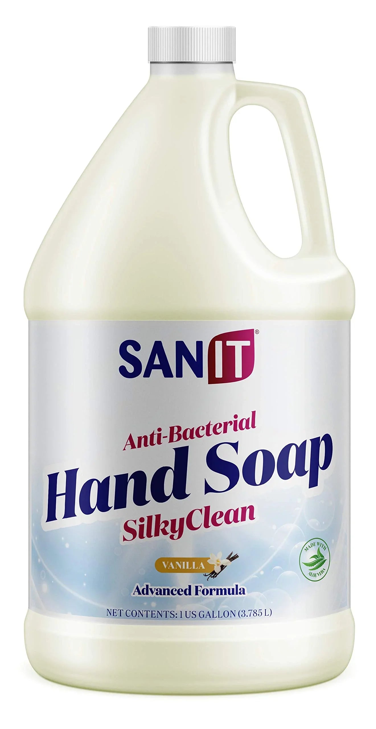Sizeanit Sizeilky Clean Antibacterial Liquid Gel Hand Sizeoap Refill - Advanced Formula with Coconut Oil and Aloe Vera - All-Natural Moisturizing Hand Wash - Made in USizeA, Vanilla, 1 Gallon