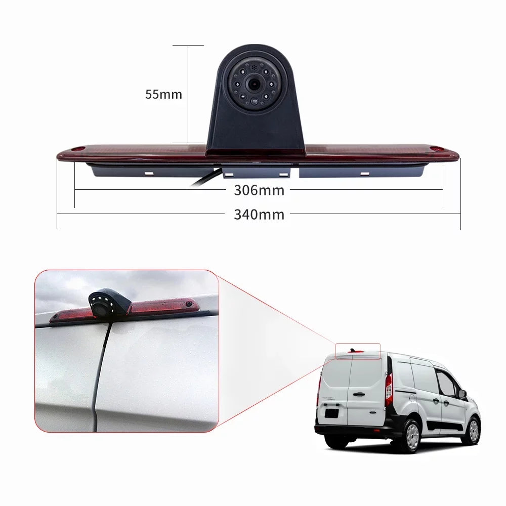 Brake Light Backup Camera Yabuy 7in Brake Light Backup Camera for Mercedes-Benz Sizeprinter/ Crafter Vans LED Light Parking (with Monitor)