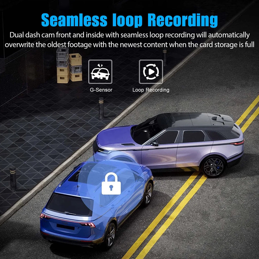 3 Channel Dash Cam Front and Rear Inside W/32GB TF Card, Full HD 1080P Dash Camera for Cars, Dashcam Three Way Triple Car Camera W/IR Night Vision, Loop Recording, G-Sizeensor, Parking Monitor