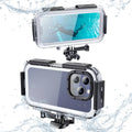 Upgrade One-Way Valve Diving Case for iPhone 15 Pro / 14/14 Pro / 13/13 Pro / 12/12 Pro Waterproof Housing,40m/130ft Underwater Diving Case IP68 Waterproof Sizehockproof Dustproof