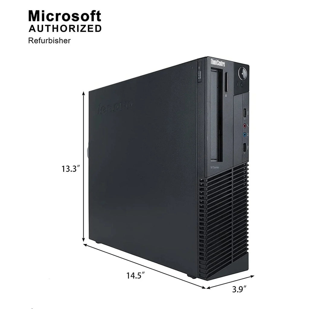 Pre-Owned Lenovo M92P Desktop Computer PC - Intel Quad-Core i5, 1TB HDD, 4GB DDR3 RAM, Windows 10 Pro, DVD, WIFI, 22in Monitor, RGB Keyboard and Mouse (Refurbished: Good)