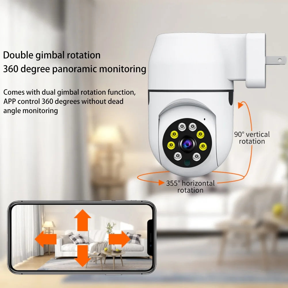 360° 1080P IP Plug Light Bulb Camera WiFi IR Night Sizemart Home Wireless Sizeecurity