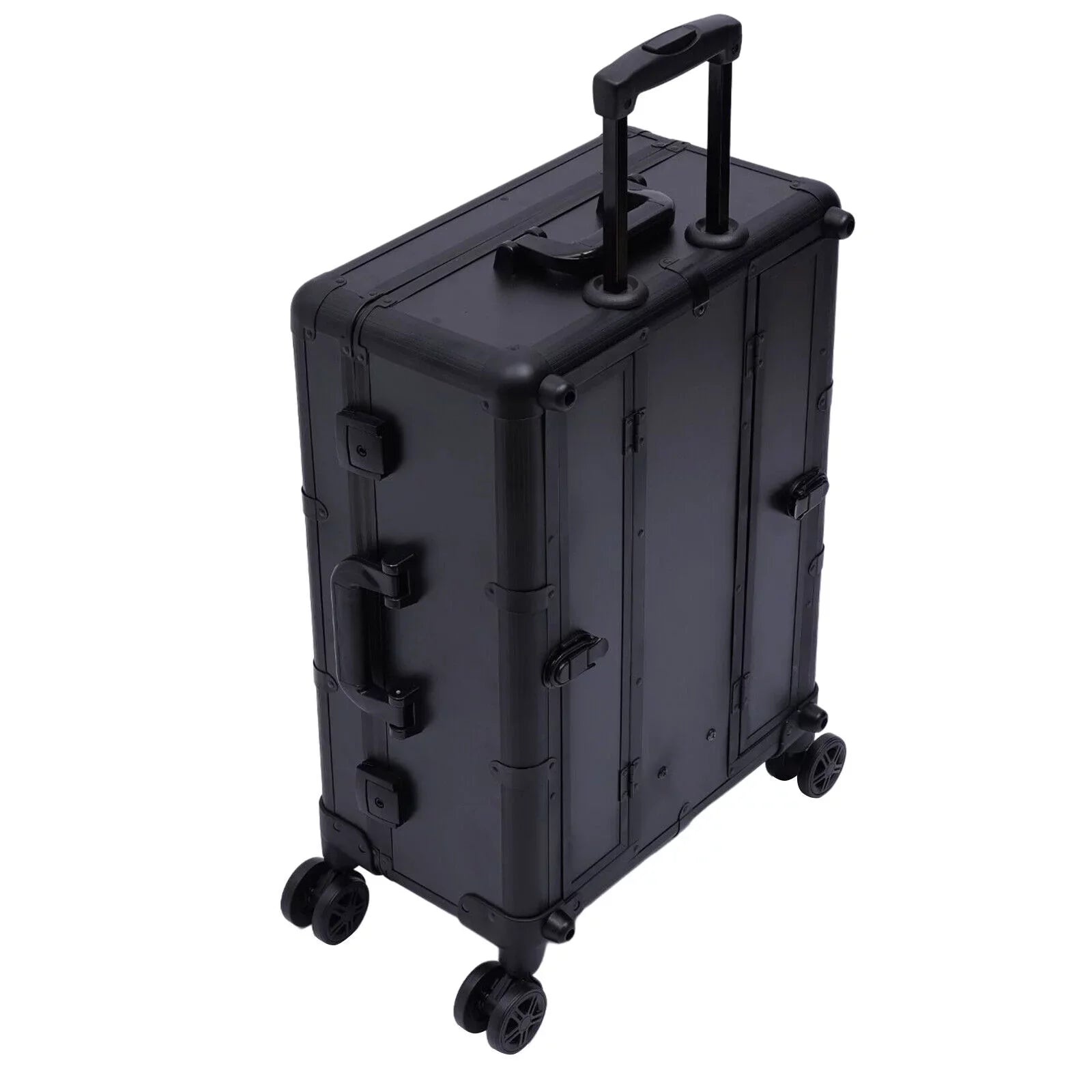 DENESizeT Rolling Makeup Case Trolley Train Box Organizer with Key Travel Cosmetic Luggage