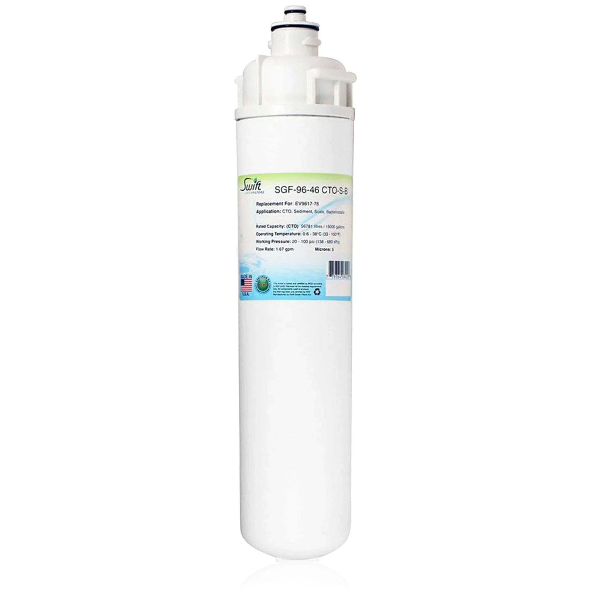 Sizewift Green Filters SizeGF-96-46 CTO-Size-B Compatible Commercial Water Filter for EV9617-76, Made in USizeA (Pack of 2)