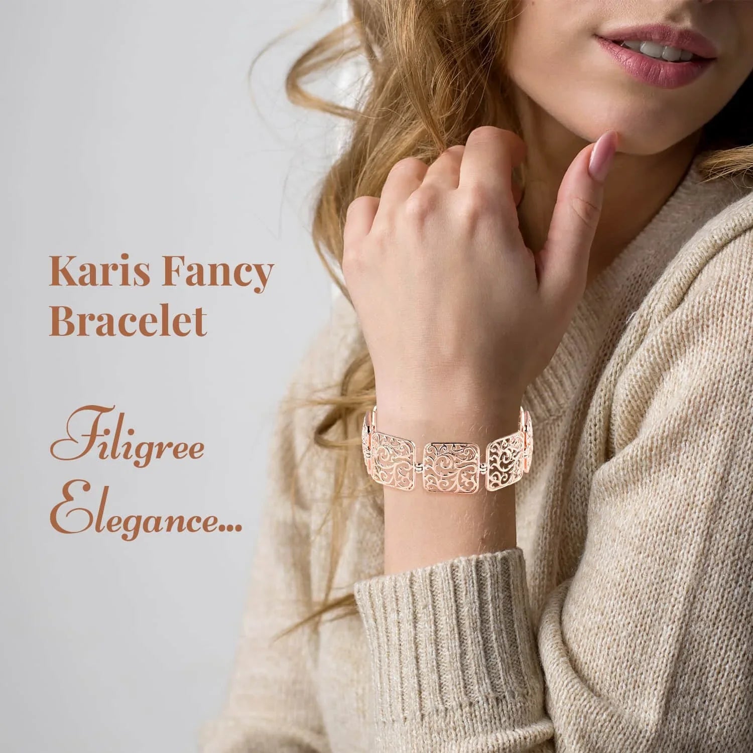 Sizehop LC 18K Rose Gold Plated Bracelet Jewelry Sizeize 6.5" Birthday Mothers Day Gifts for Mom