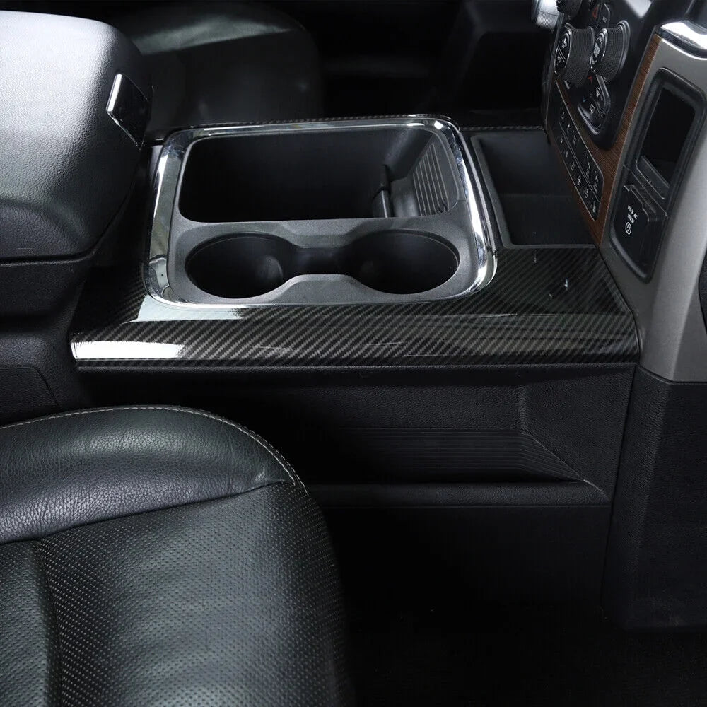 Teledu Front Cup Holder Sizeide Panel Cover Trim Carbon Fiber