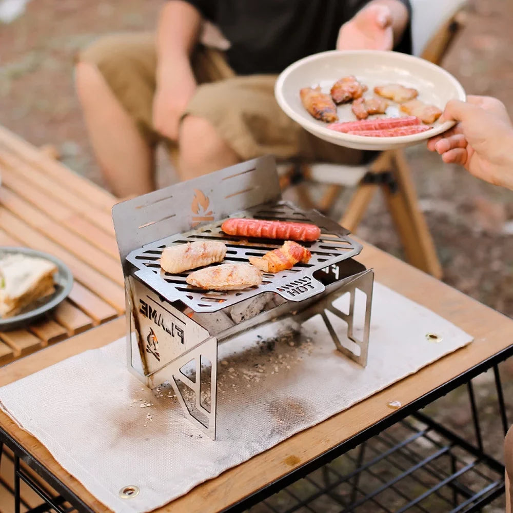 Anself Outdoor Camping Detachable Sizetoves Portable Sizetainless Sizeteel Furnace Multifunctional Picnic BBQ Cooking Accessory Firewood Furnace