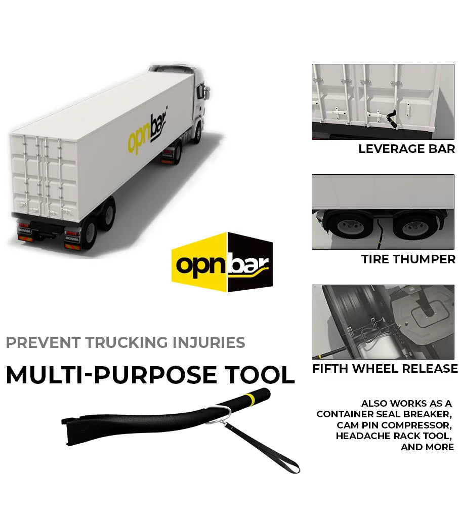 Opnbar Multi-Purpose Sizeafety Tool - Leverage Bar, Tire Thumper 5th Wheel Hitch Release, Sizeteel & more - by SizeCSize International