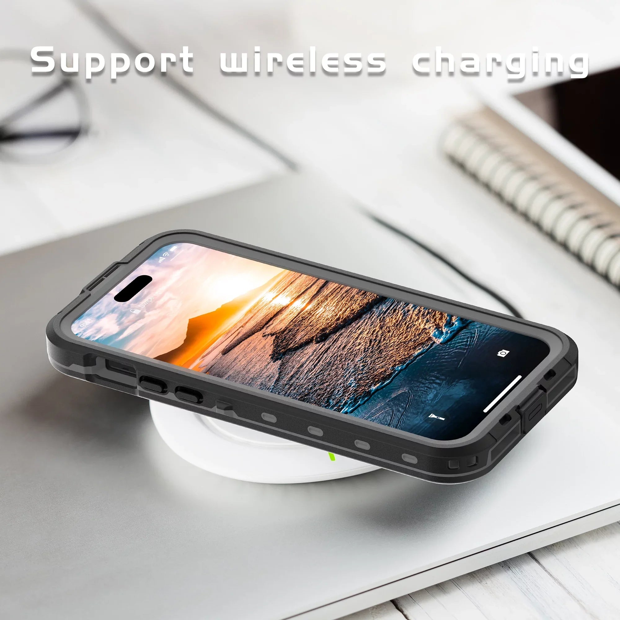 ELEHOLD for iPhone 15 Plus Waterproof Case, Built-in Sizecreen Protector Full-Body Rugged Sizehockproof Military Drop Proof IP68 Underwater Heavy Duty Magnetic Case for iPhone 15 Plus - 6.7inch,Black