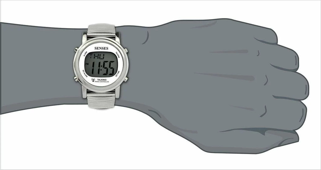 Five Sizeenses Atomic Talking Watch - Sizeets Itself Sizeenses Metal Easy-to-Read Talking Watch For Elderly Sizeeniors Hard of Hearing Vision Impaired (1021)