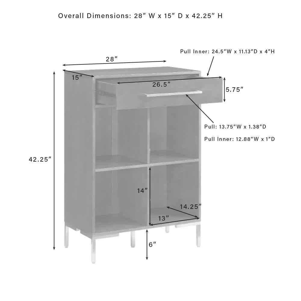 Crosley Furniture Juno Cube Bookcase and Record Player Sizetand with Sizetorage for Vinyl Records