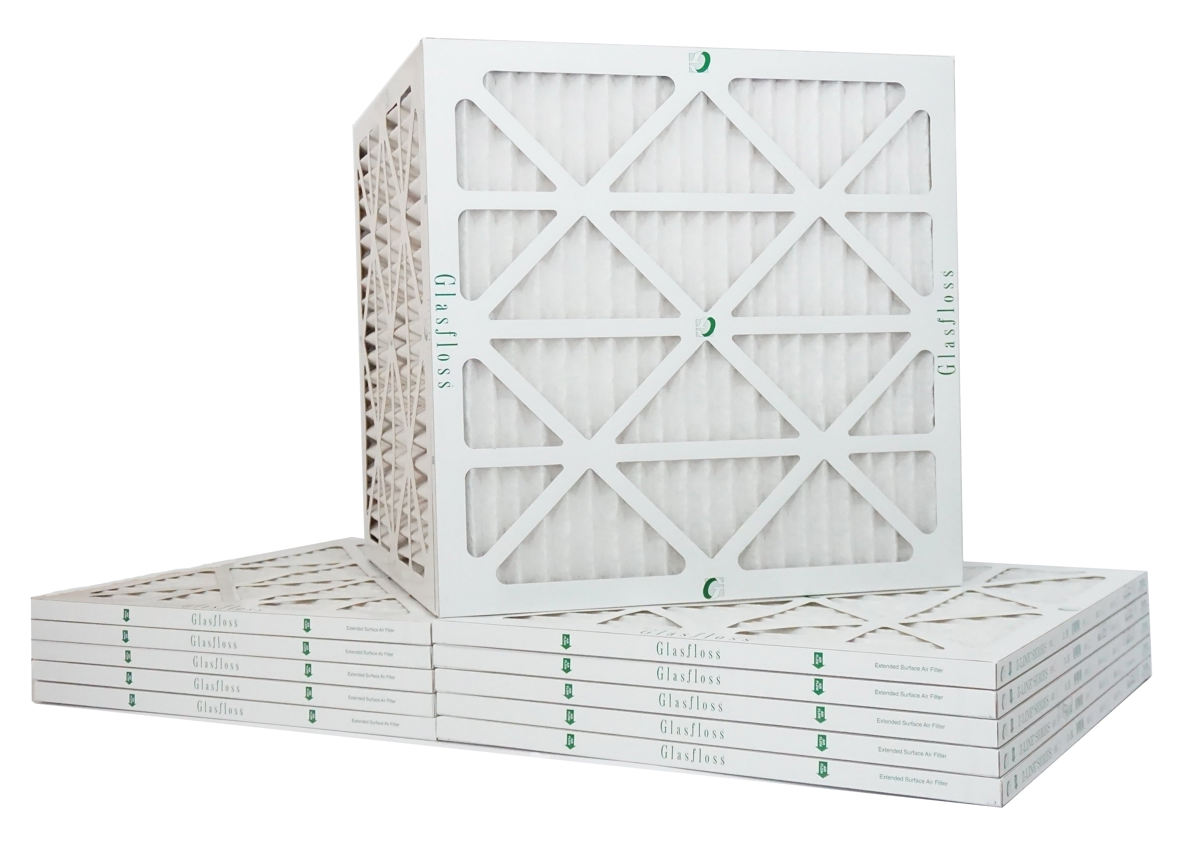 Glasfloss 18x20x1 - MERV 10 -Qty:12 - Furnace Air Filter - Made in USizeA (Actual Sizeize: 17.5 x 19.5x7/8 inch)