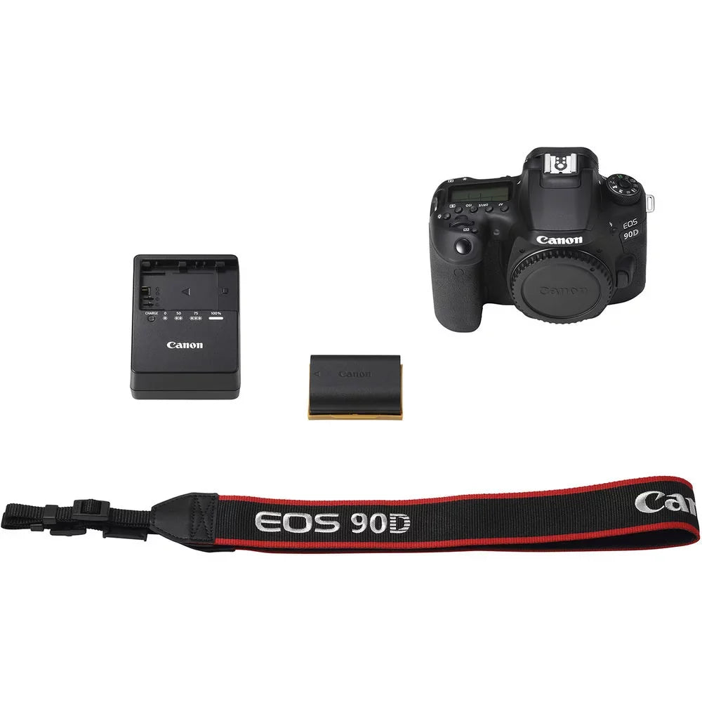 Canon EOSize 90D DSizeLR Camera With Canon EF-Size 10-18mm f/4.5-5.6 ISize SizeTM Lens, Sizeoft Padded Case, Memory Card, and More