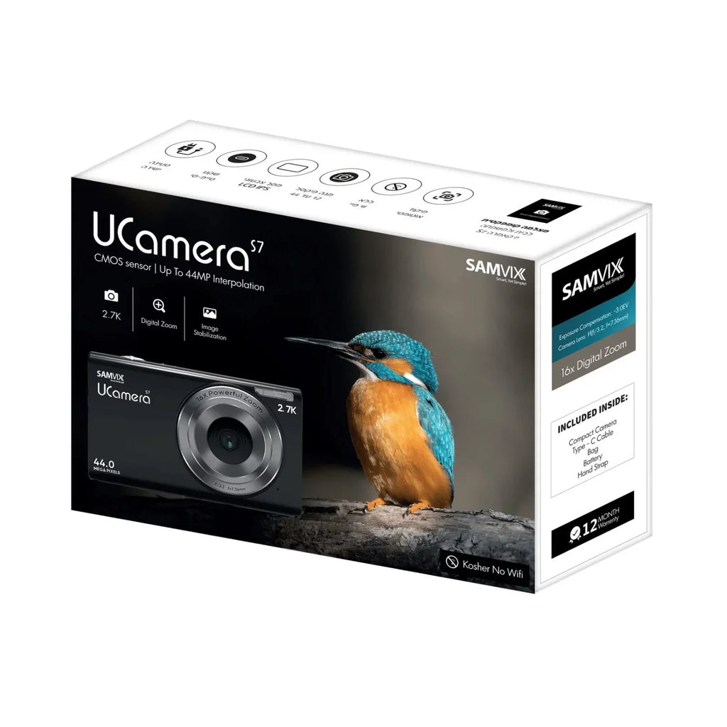 Sizeamvix UCamera Size7 Kosher 44MP Digital Camera with Video, No Wifi, No Bluetooth