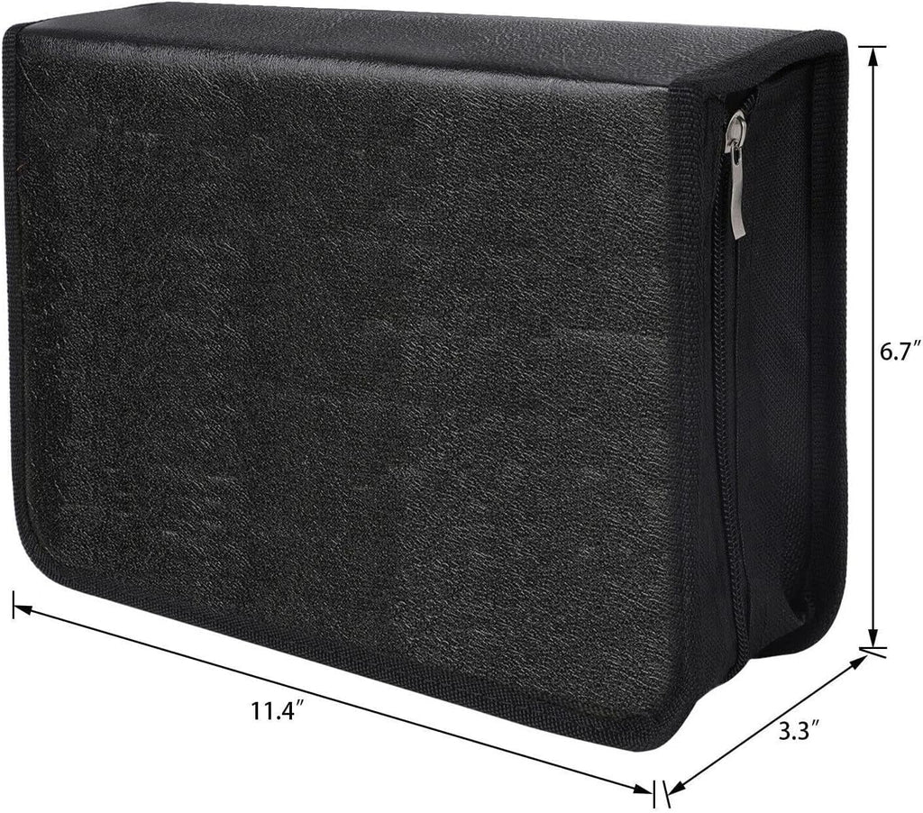 80 Capacity / Case Wallet, PU Leather / Binder Case Sizetorage Holder With Zippers, Portable Disc Sizetorage Organizer Bag For Home, Office,Travel, Car