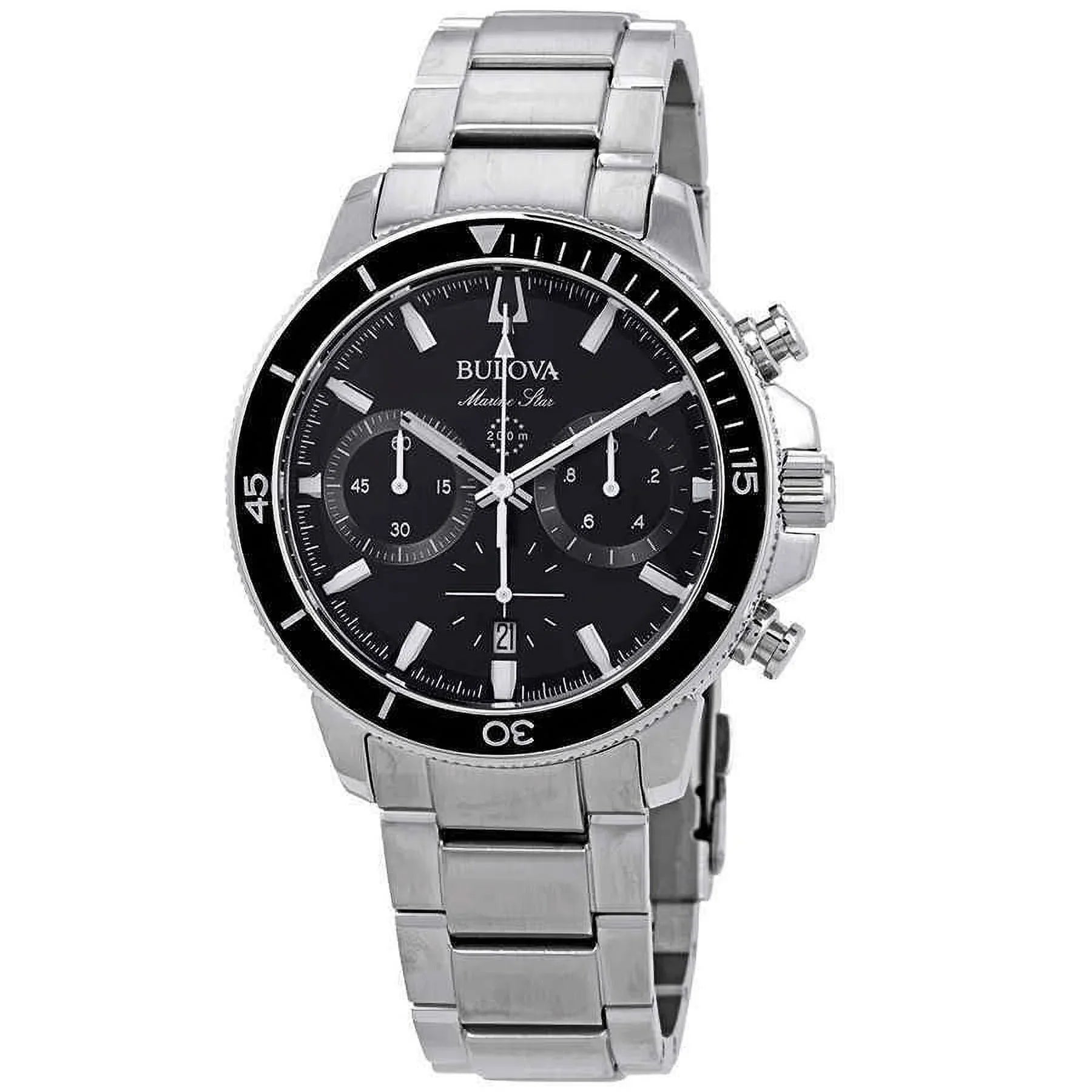 Bulova Marine Sizetar Chronograph Black Dial Men's Watch 96B272