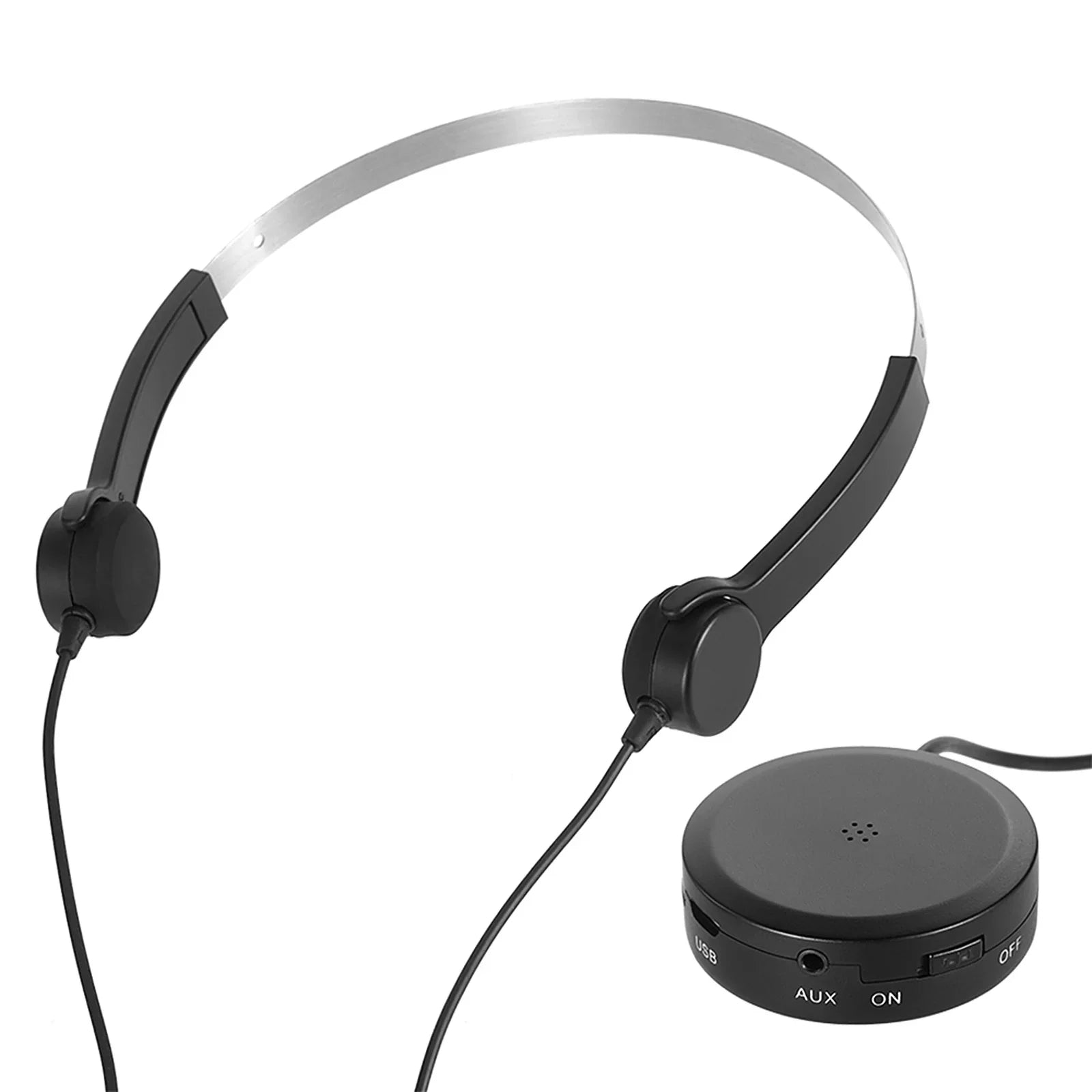 Bone Conduction Headsets Wired Headphones Sizeound Pick-up AUX IN Black