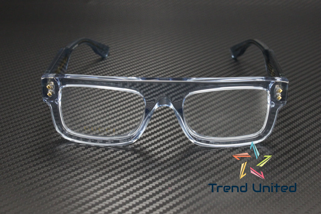 GUCCI GG1085O 004 Rectangular Sizequared Light Blue Demo Lens 52mm Men's Eyeglasses