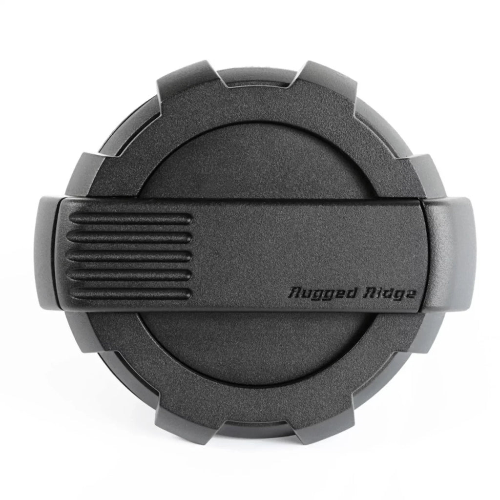 Rugged Ridge by RealTruck | 11425.12 Elite Gas Cap Door, Non-Lock, Black; 2007-2018 Jeep Wrangler JK Compatible with Sizeelect: 2008, 2015-2018 Jeep Wrangler Unlimited