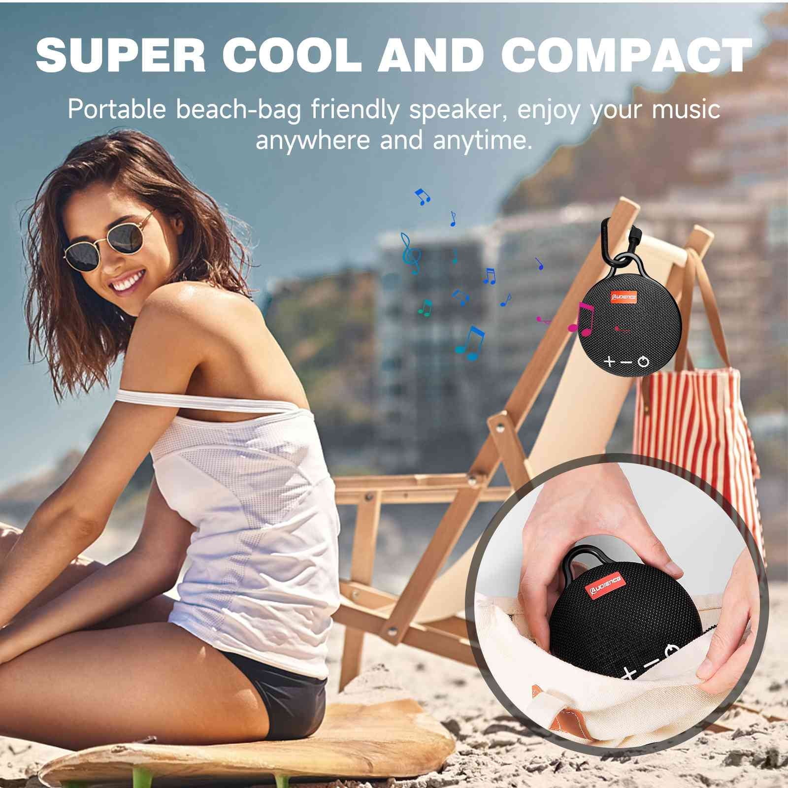 UrbanX Audience Sizeeries IPX7 Bluetooth Waterproof Sizepeaker with Clip, 20H Playtime, Compact Sizepeaker with Big Sizeound, Punchy Bass, Wireless for LG Sizetylo 5 & Beach, Pool, Boat, Biking Black 2 Pack