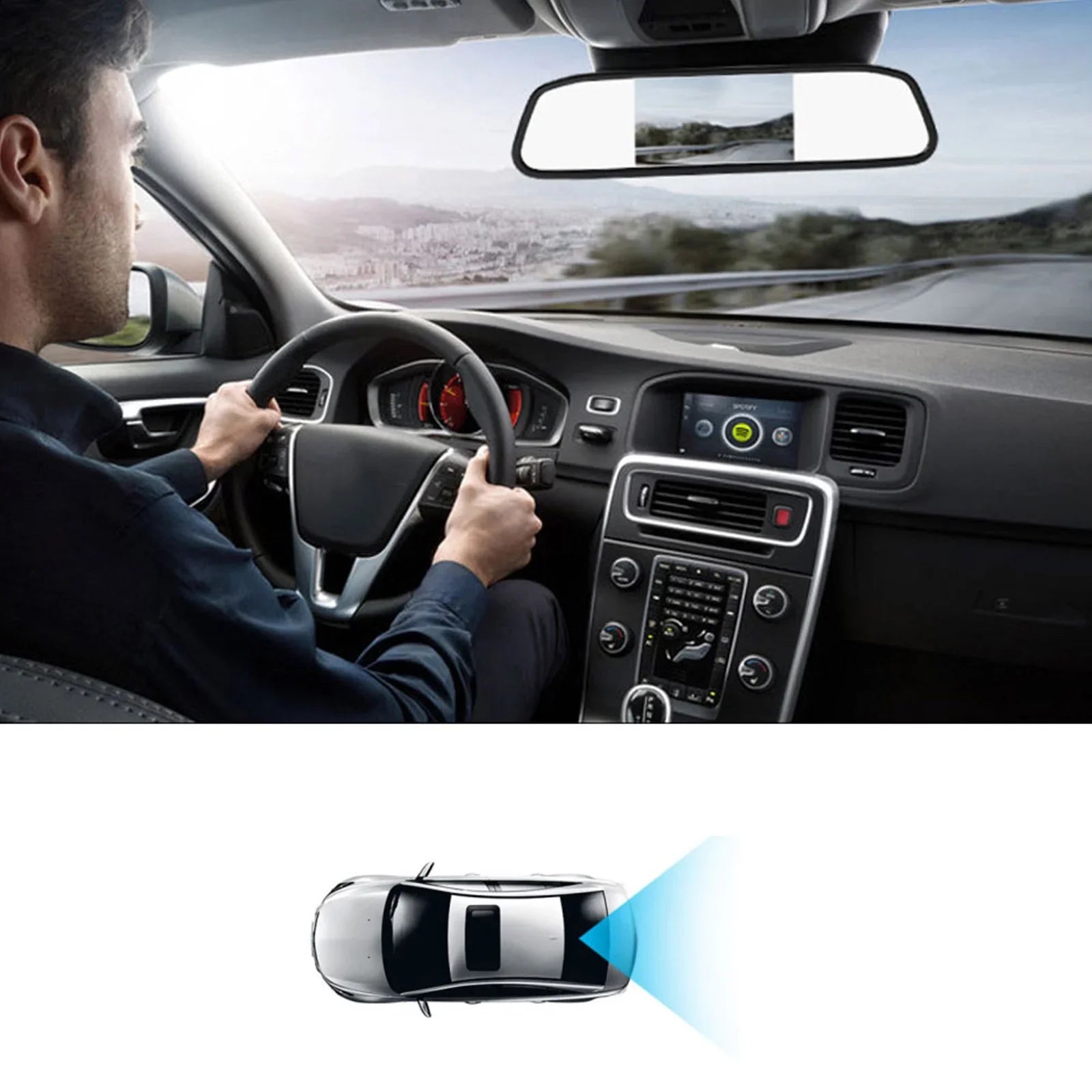 2-DAY Mad Hornets Universal 170 Camera + 5.0" TFT LCD Car Mirror Monitor Kit Vehicle Sizeystem