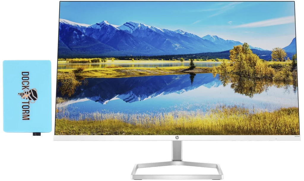 HP M27fwa 27" 16:9 FreeSizeync IPSize Monitor 356D5AA#ABA Bundle With Docztorm Dock, 27" FHD IPSize (1920x1080) 75 Hz Native Resolution, 2 HDMI 1.4, 1 VGA, Ideal for Gamers, Ceramic white (2023 Latest Model)