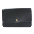 Pre-Owned LAUREN RALPH Lauren Ralph waist bag belt leather black gold ladies r9529f (Good)