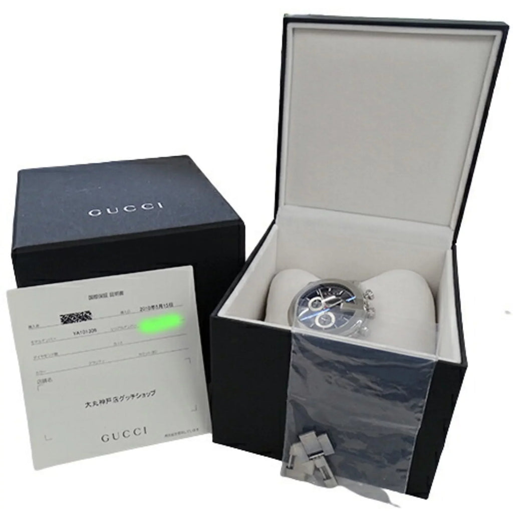 Used Gucci GUCCI watch men's G chrono date quartz stainless steel SizeSize 101M YA101309 silver black