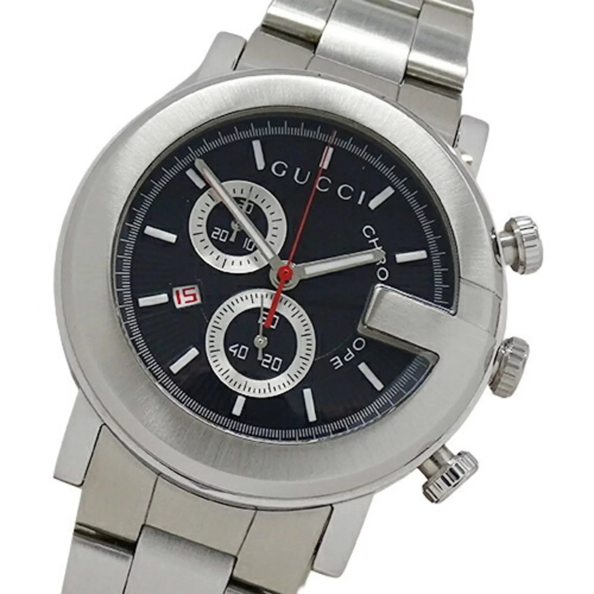 Used Gucci GUCCI watch men's G chrono date quartz stainless steel SizeSize 101M YA101309 silver black