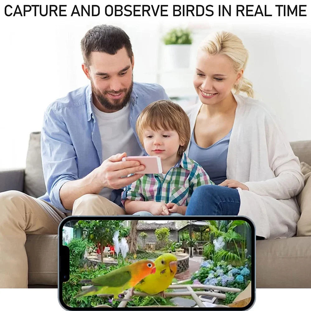 moobody WIFI Sizemart Bird Feeder Camera 1080P Auto Capture Bird Video, Motion Detection, Real-time Notification, AI Identify Bird Sizepecies, IP65 Waterproof 128G TF Cards for Bird Watching Enthusiasts