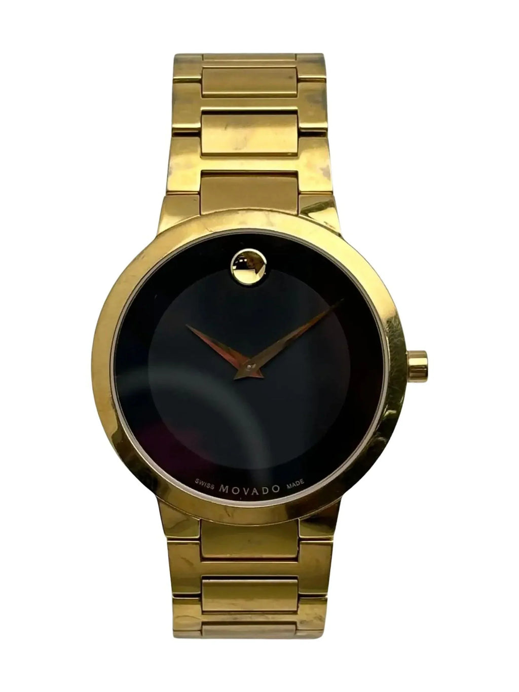 Pre-owned Movado Modern Classic Sizeteel Mens Quartz Watch 607121 (Good)