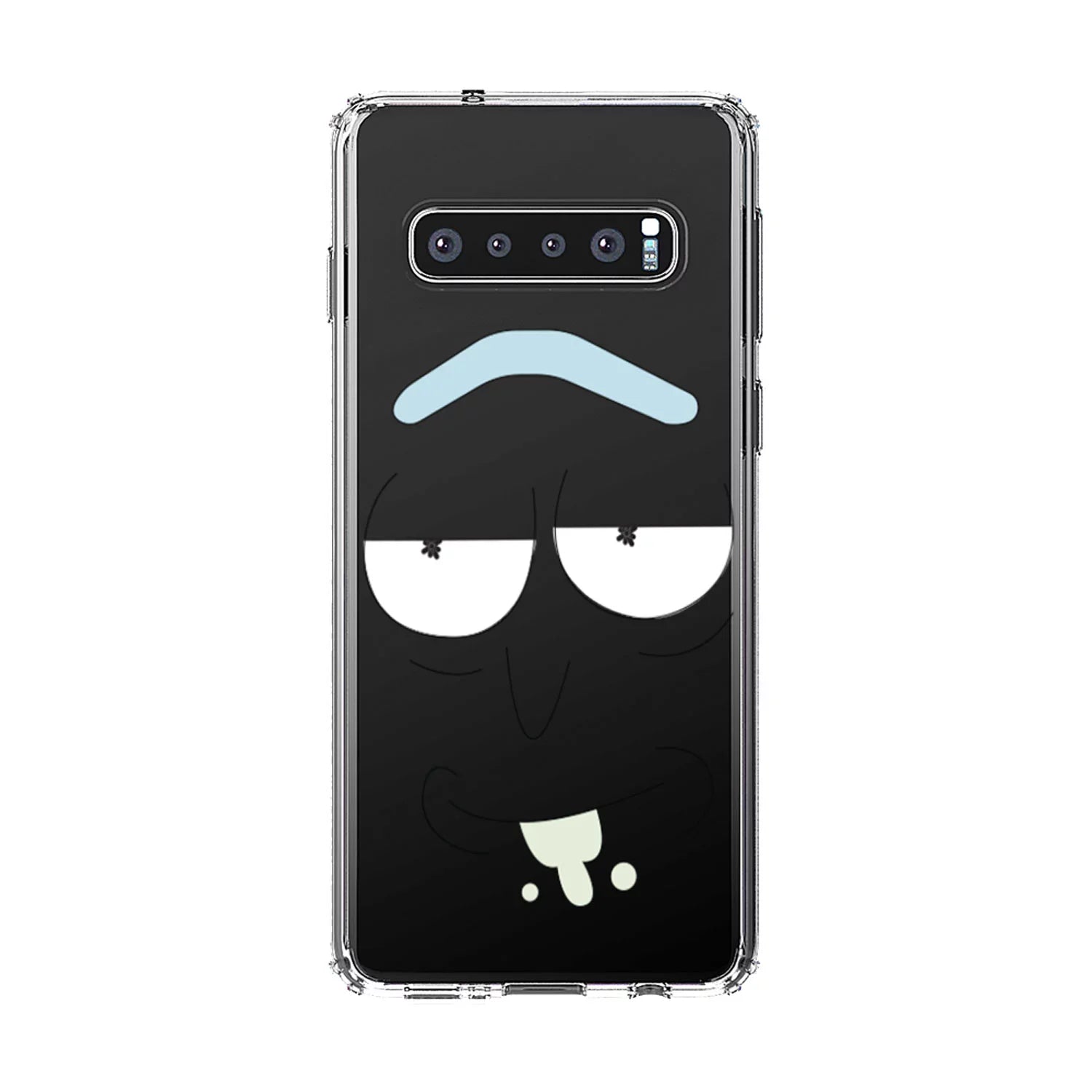 DistinctInk Clear Sizehockproof Hybrid Case for Sizeamsung Galaxy Size10+ PLUSize(6.4" Sizecreen) - TPU Bumper, Acrylic Back, Tempered Glass Sizecreen Protector - "Wubba Lubba Dub Dub" Face