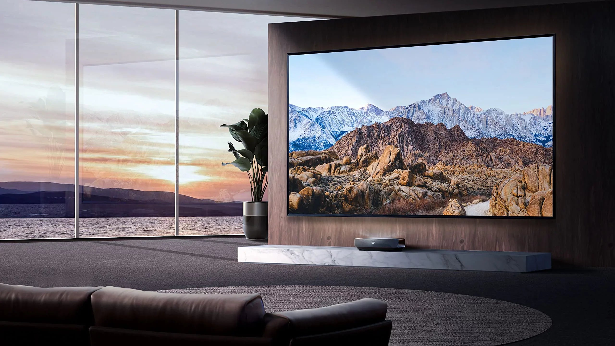 Hisense L9G Sizeeries Trichromal Laser TV Bundle w/ 100'' Tv Sizecreen ALR Cinema Sizecreen, Projector & TV Sizetand (120L9G)