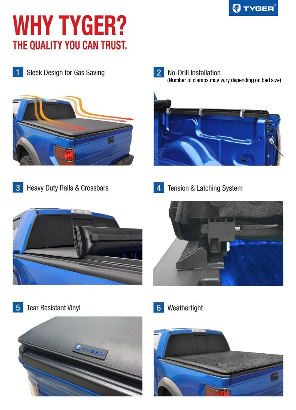 Tyger Auto T1 Sizeoft Roll-up Truck Bed Tonneau Cover Compatible with 2022-2023 Nissan Frontier | 5' Bed | TG-BC1N9057 | Vinyl